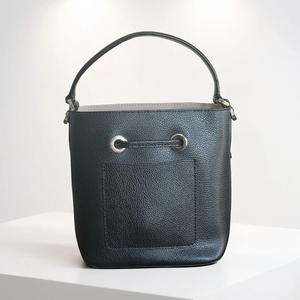 Kate Spade Mini Black Leather Bucket Top Handle Handbag! - Picture 4 of 9